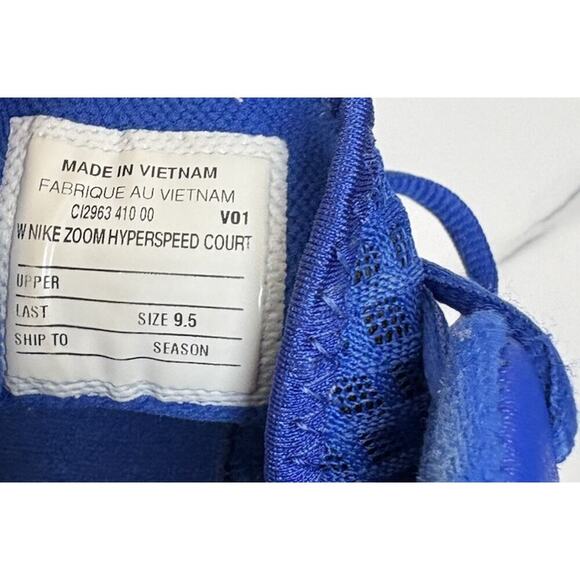 Nike Zoom Hyperspeed Court Women's 9.5 Blue White Volleyball Indoor Shoes - Picture 7 of 9